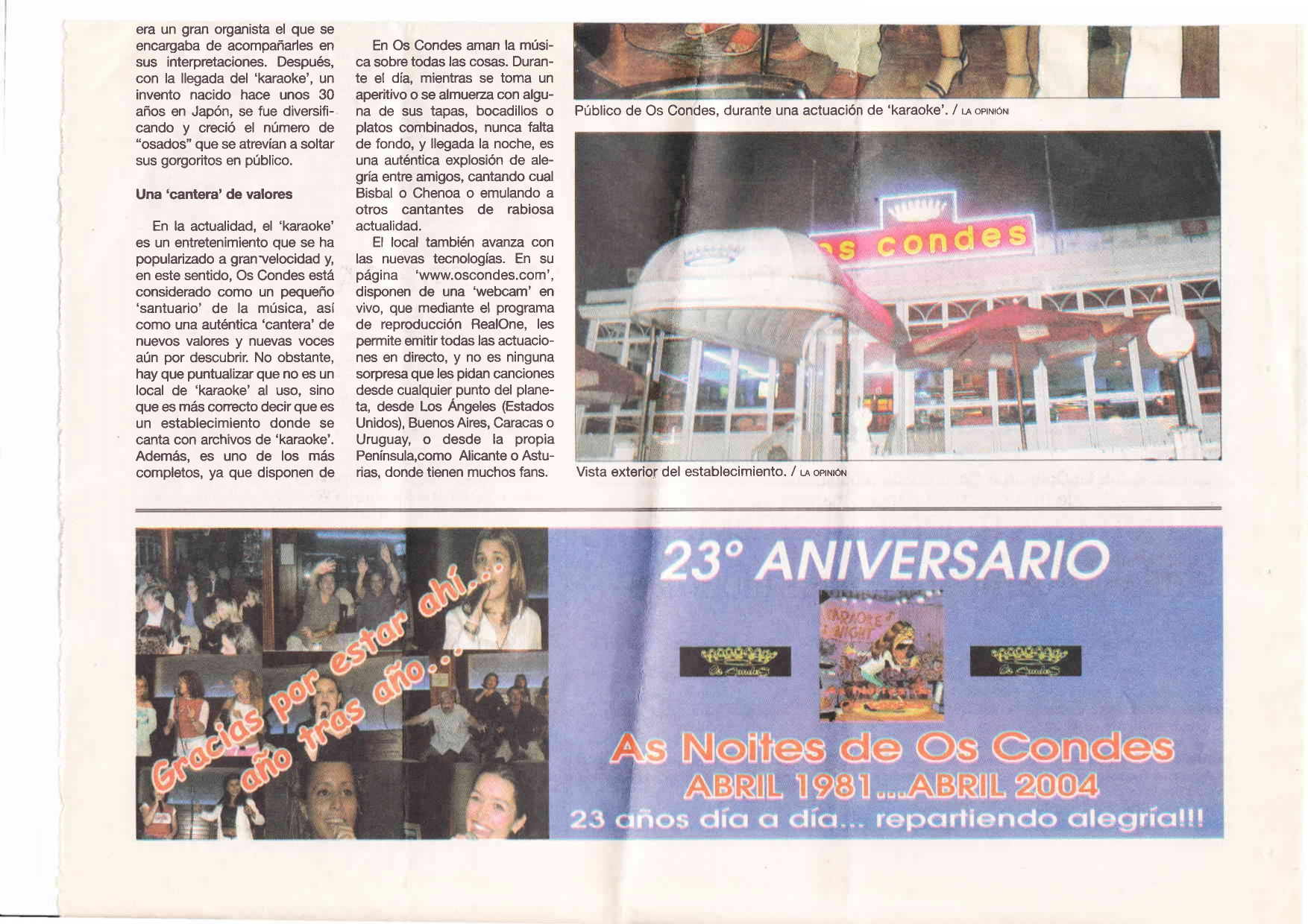 presencia en la prensa Artículo de la Opinión